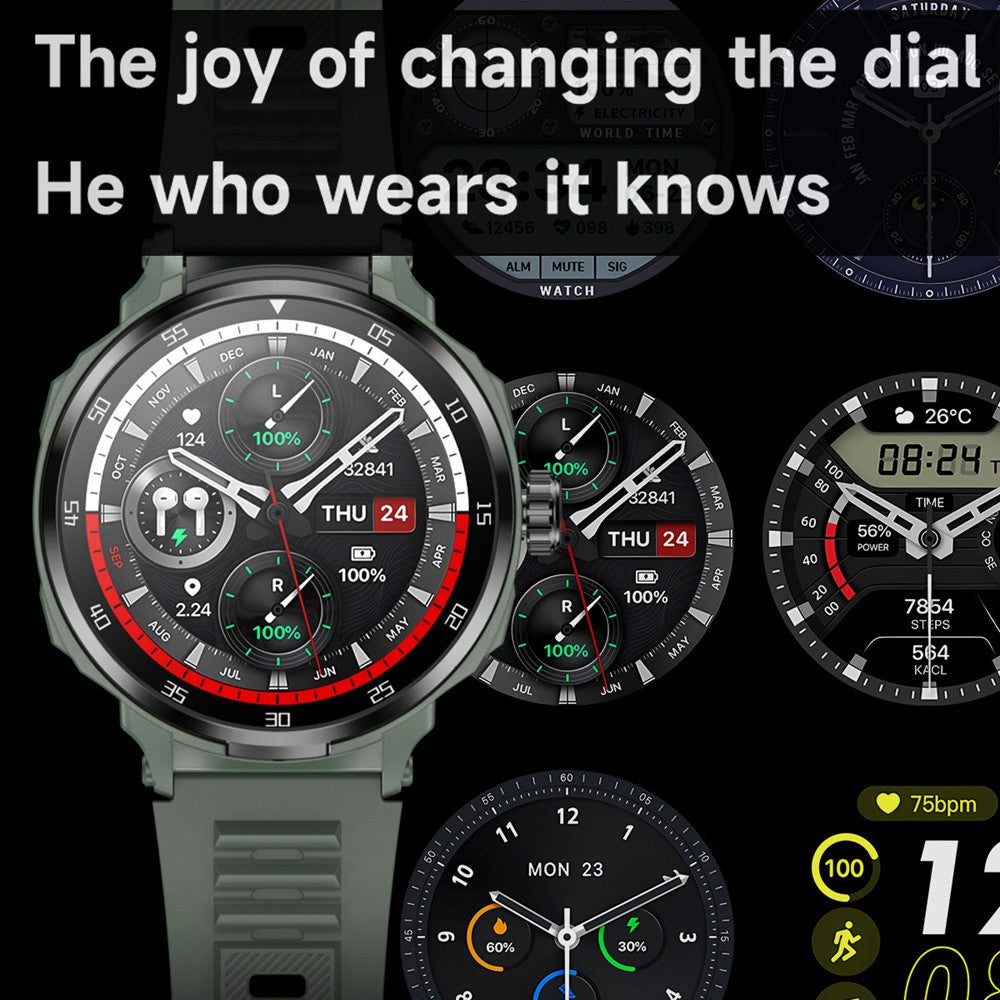 2 in 1 Smart Watch for Men with Wireless Earbuds